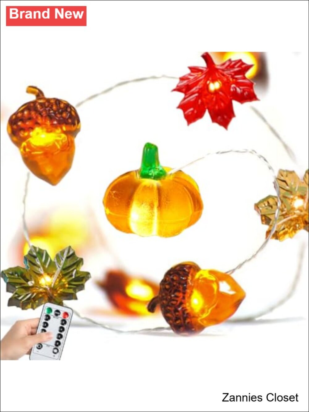 👻 Thanksgiving 40 LED Acorn 3D Pumpkin Maple Leaf String Lights 13FT Fall Decor